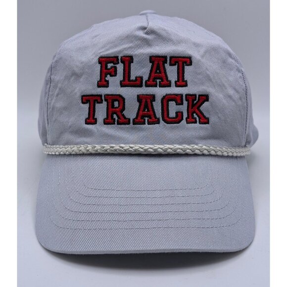 Vintage Flat Track Motorcycle Racing Hat Snapback Trucker Rope VTG 80s KC Caps - Picture 2 of 5